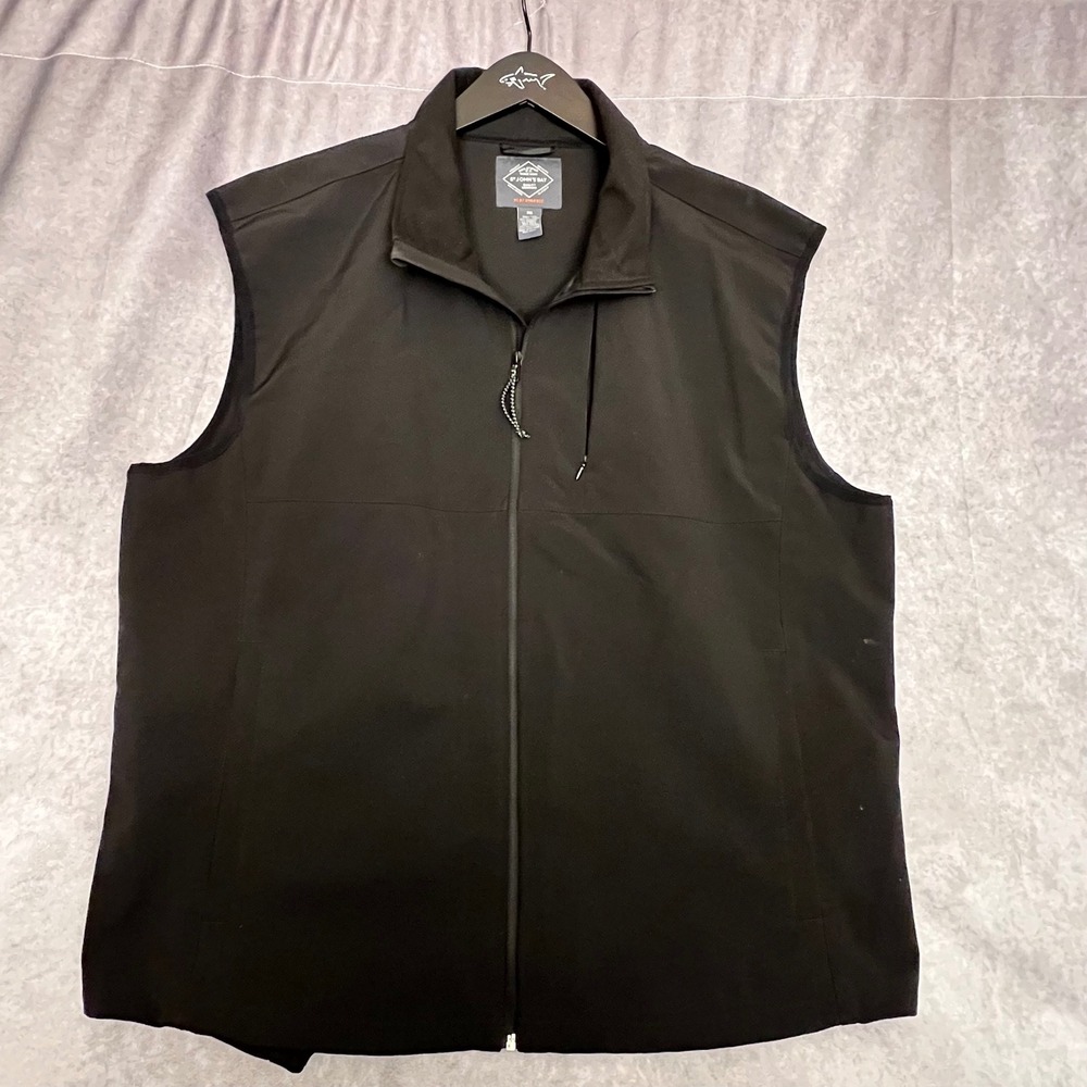 St. John's Bay Vest Mens XXL Black Excellent Performance Softshell Full Zip